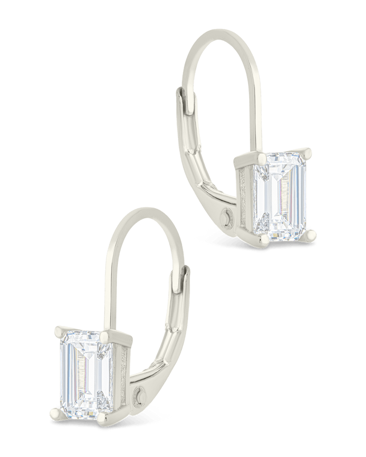 Emerald Cut French Clip Earrings