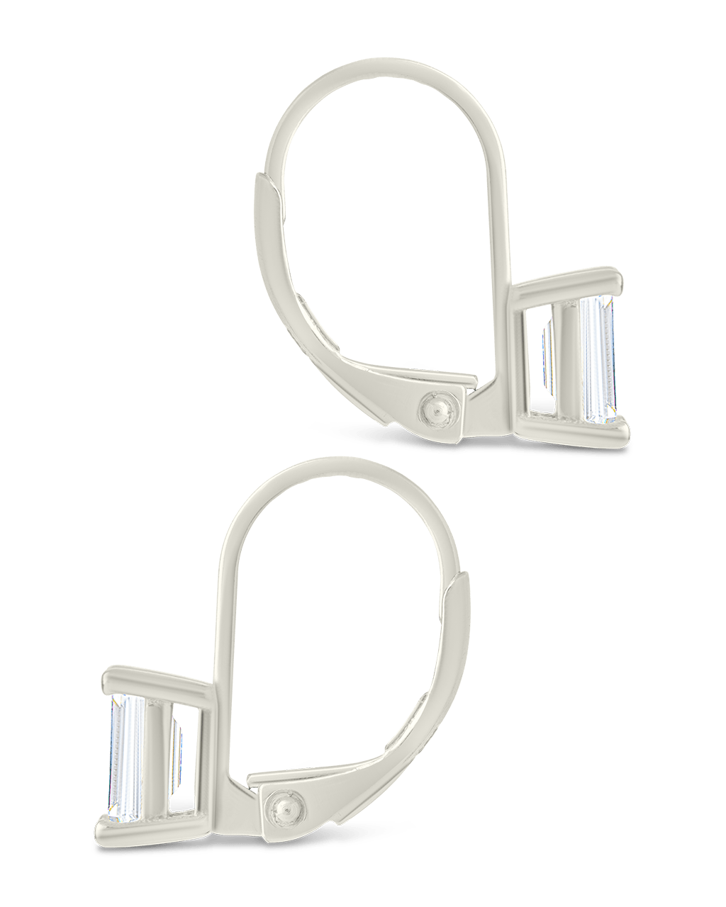 Emerald Cut French Clip Earrings