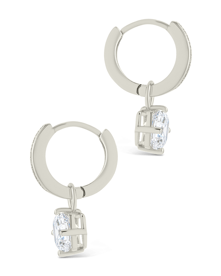 Augusta Asscher Cut CZ Dangle Micro Hoops