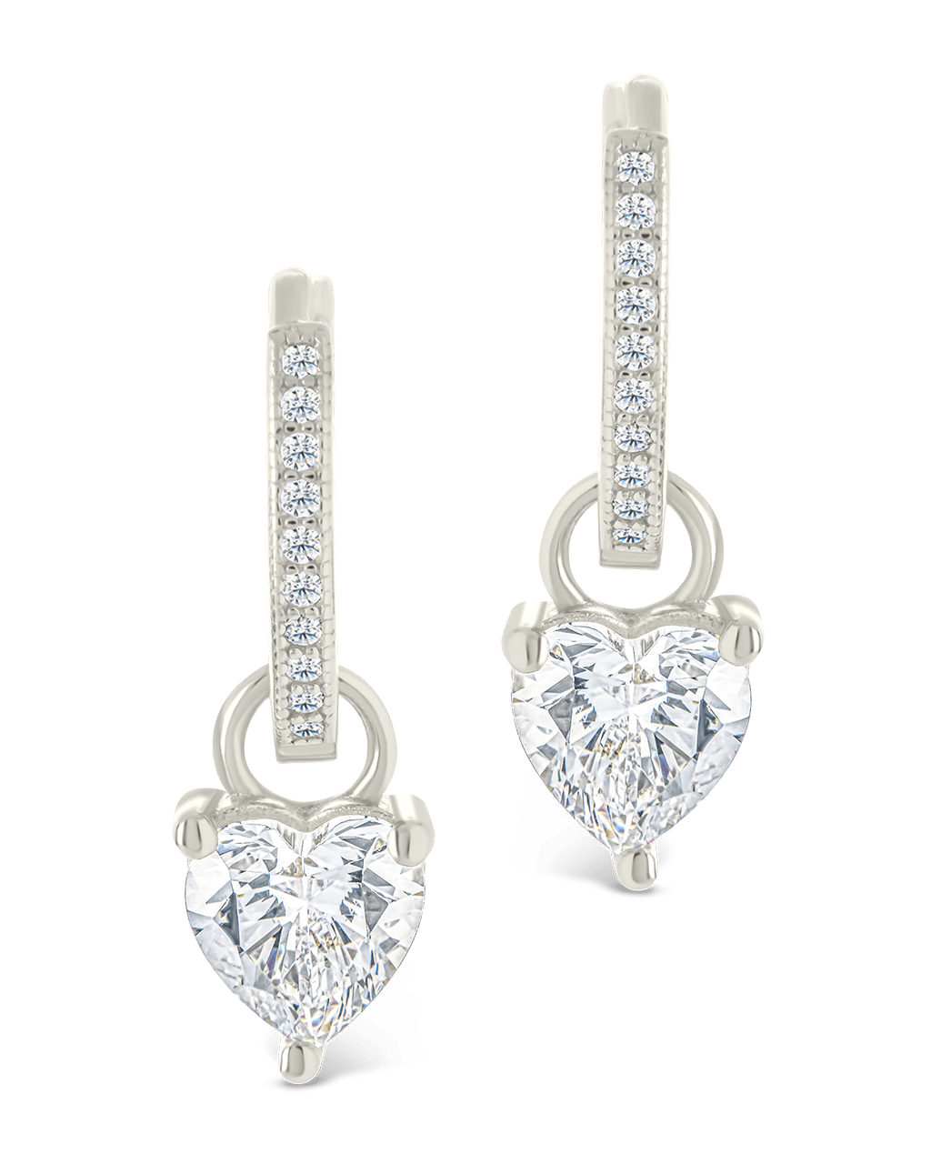 Eugenia Heart Cut CZ Dangle Micro Hoops