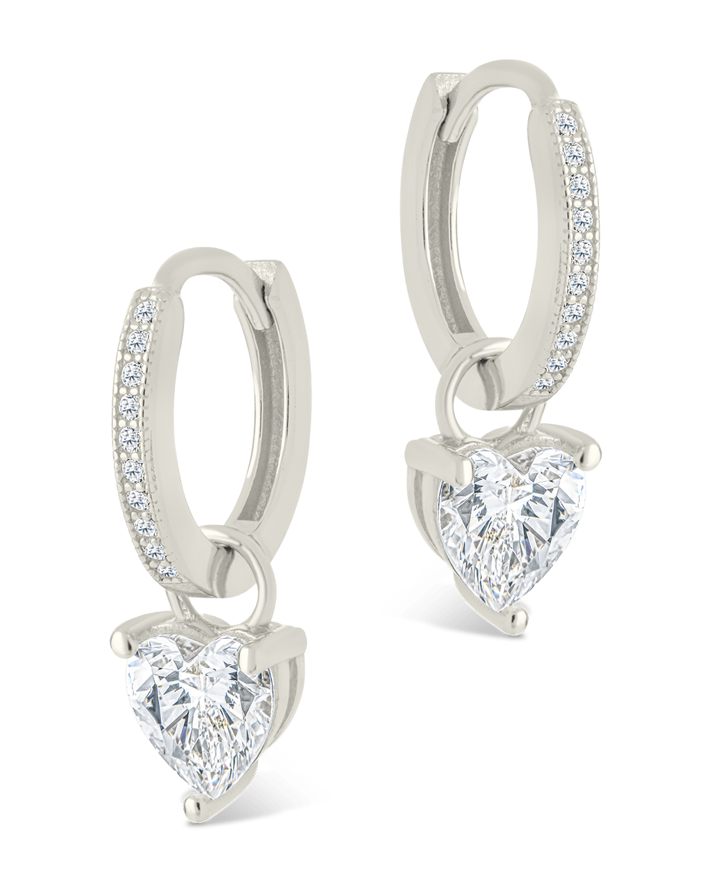 Eugenia Heart Cut CZ Dangle Micro Hoops