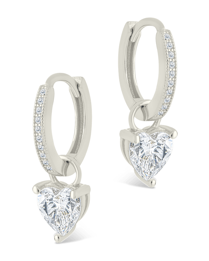 Eugenia Heart Cut CZ Dangle Micro Hoops
