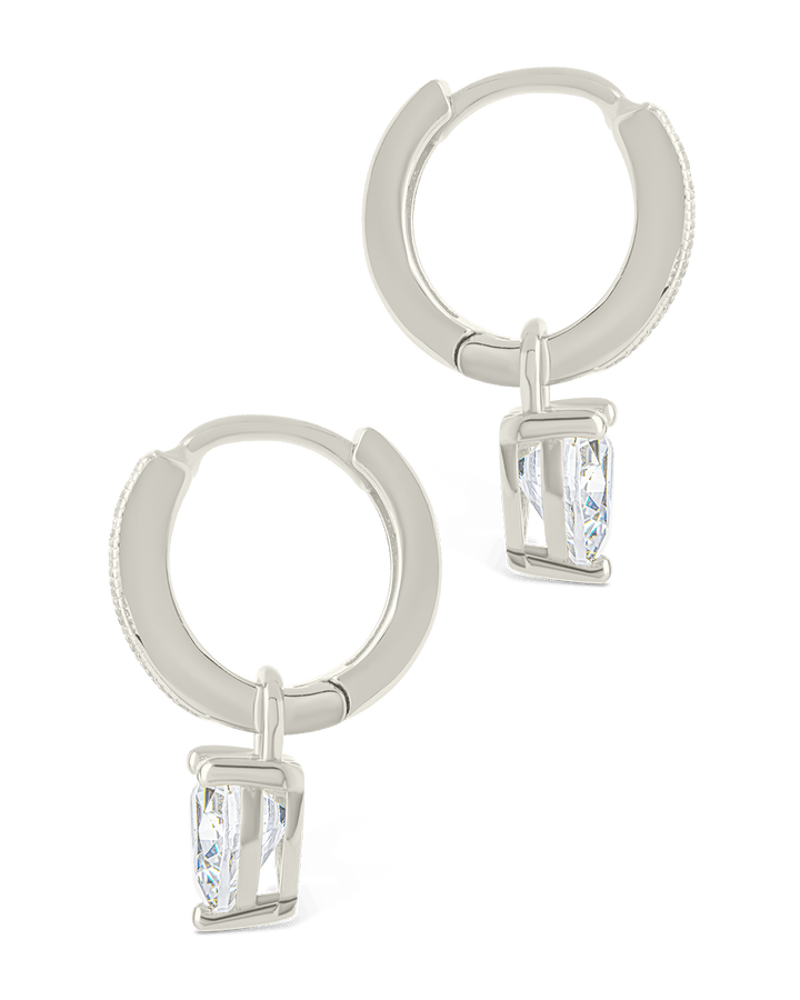 Eugenia Heart Cut CZ Dangle Micro Hoops