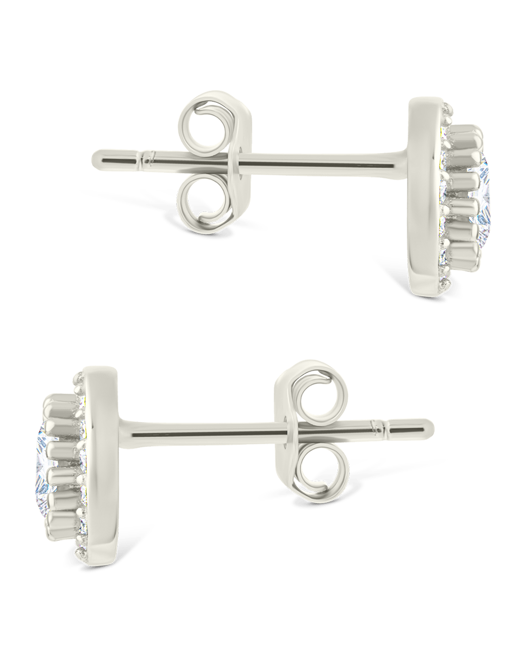 Round Cut Brilliant Halo Studs