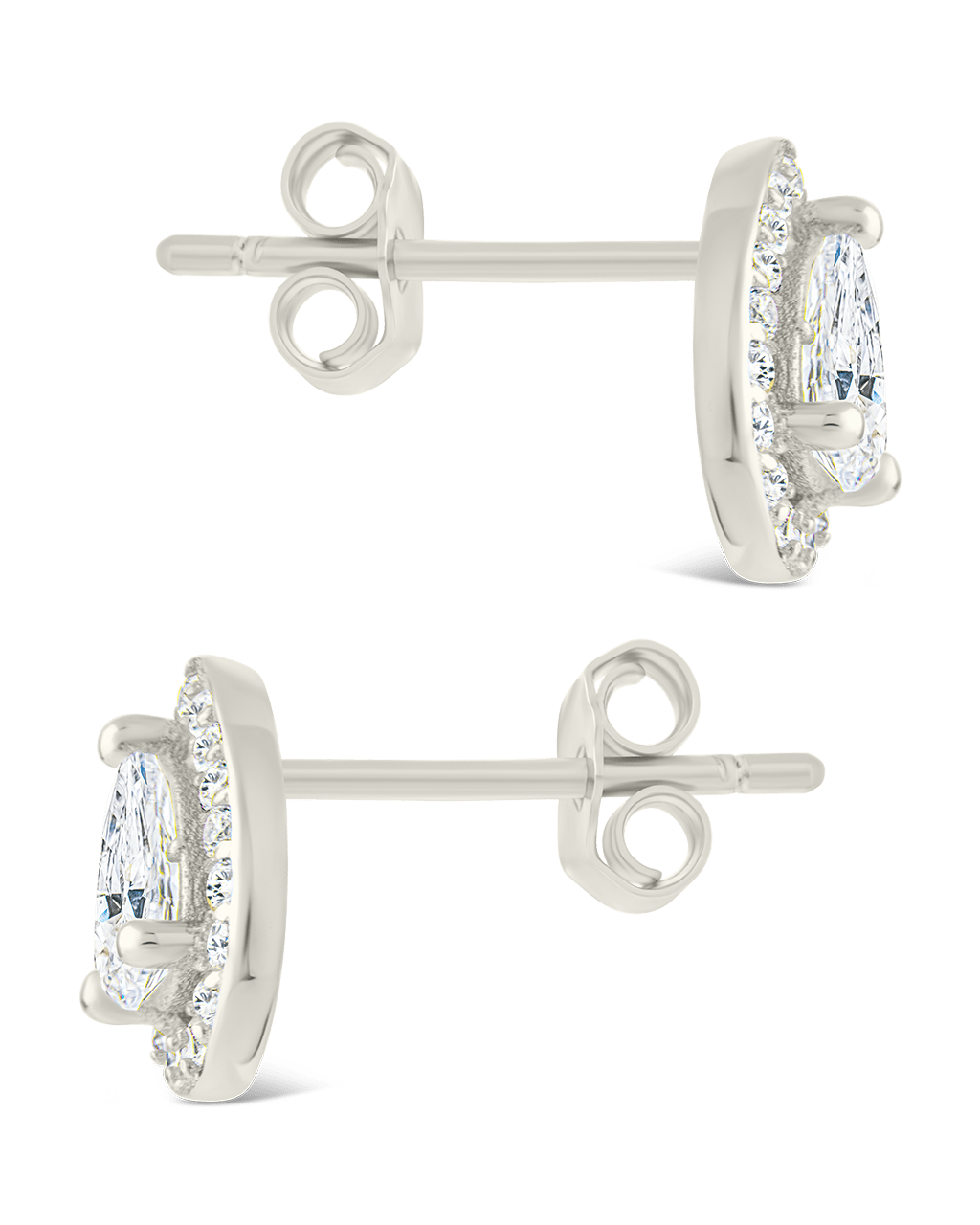 Pear Cut Brilliant Halo Studs