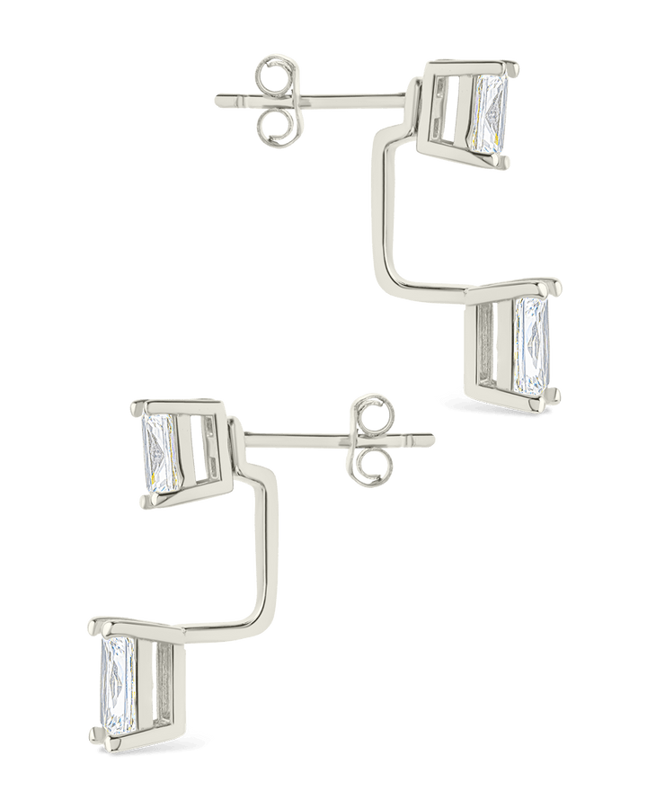 Sterling Silver Emerald Cut Duo Jackets