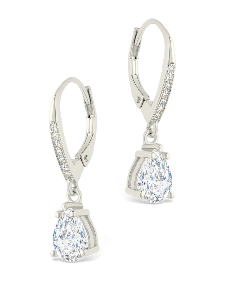 Angelica Pear Cut CZ French Clip Earrings