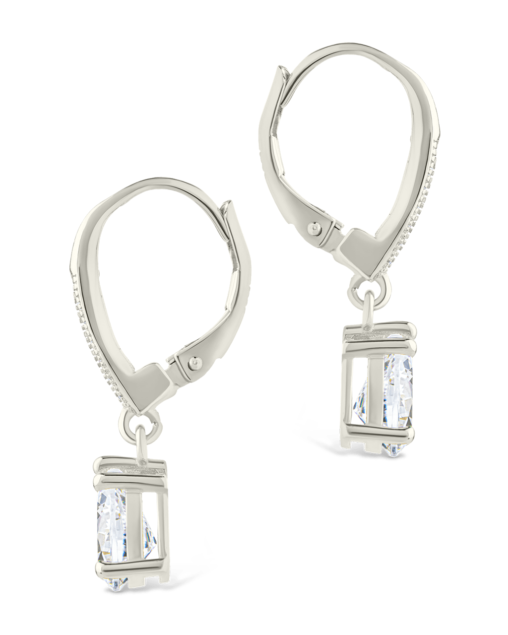 Angelica Pear Cut CZ French Clip Earrings
