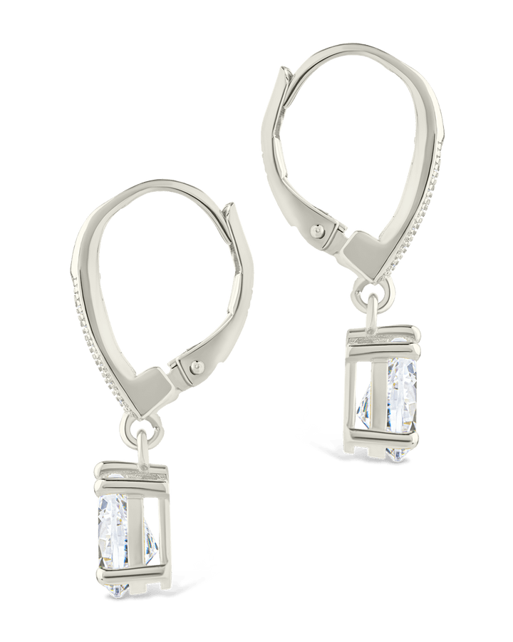 Angelica Pear Cut CZ French Clip Earrings
