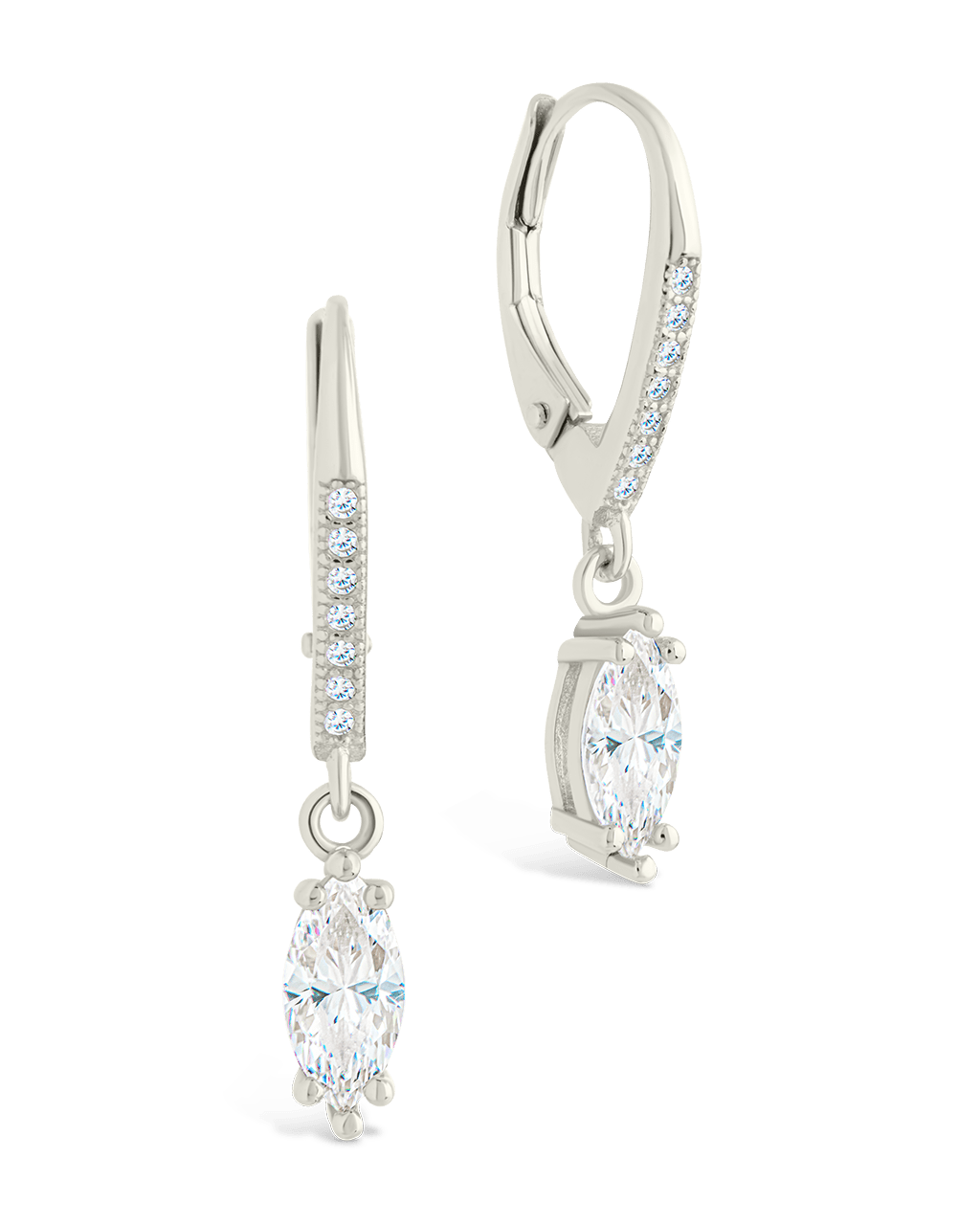 Allegra Marquise Cut CZ French Clip Earrings
