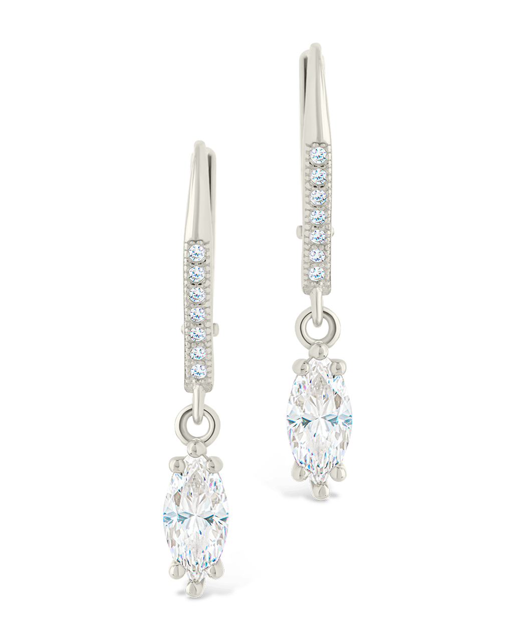 Allegra Marquise Cut CZ French Clip Earrings