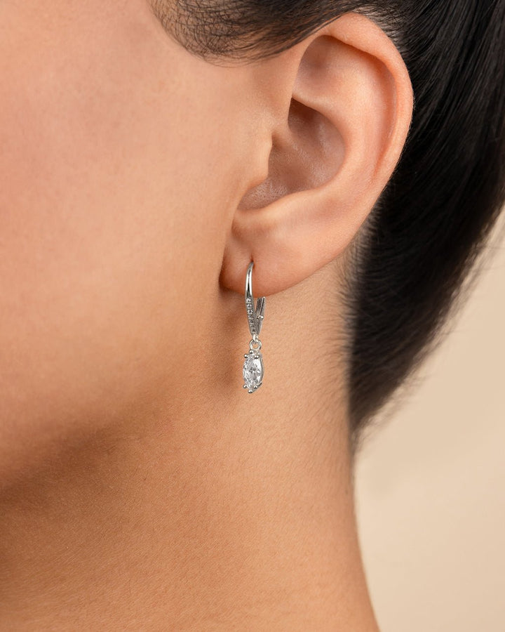 Allegra Marquise Cut CZ French Clip Earrings