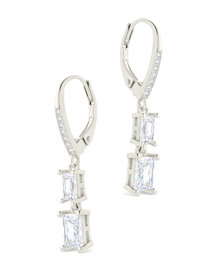 Eulalia Emerald Cut CZ French Clip Earrings
