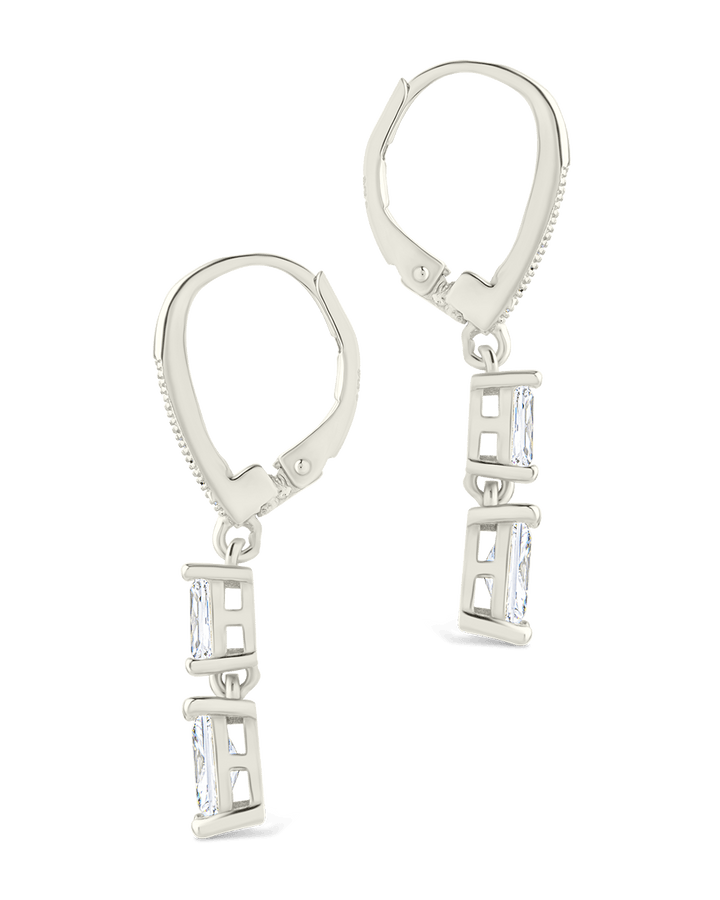 Eulalia Emerald Cut CZ French Clip Earrings
