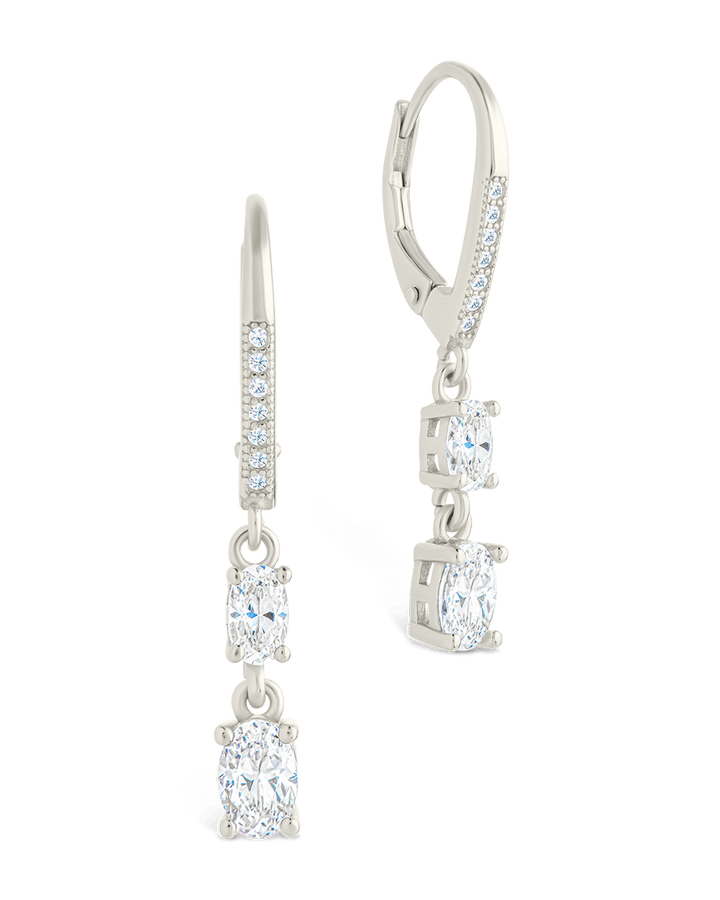 Liesel Oval Cut CZ French Clip Earrings