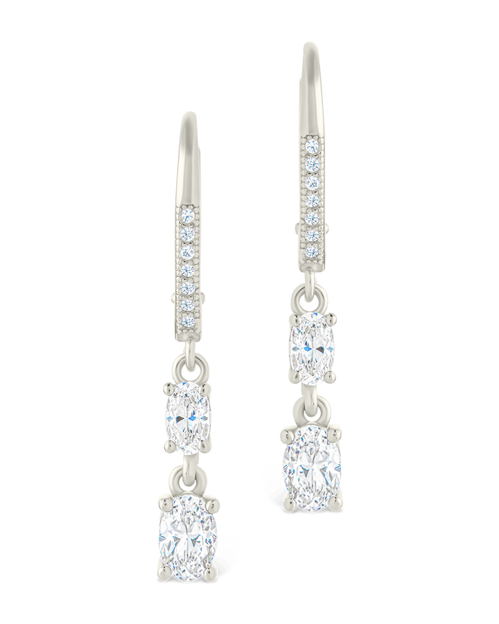 Liesel Oval Cut CZ French Clip Earrings