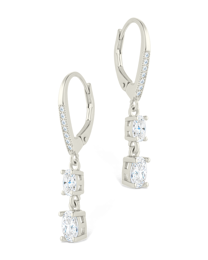 Liesel Oval Cut CZ French Clip Earrings