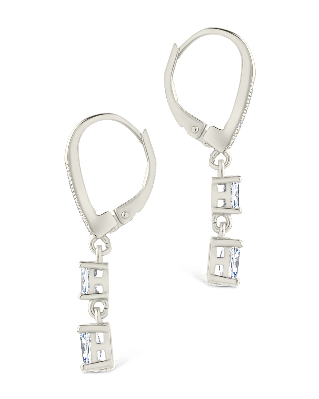 Liesel Oval Cut CZ French Clip Earrings