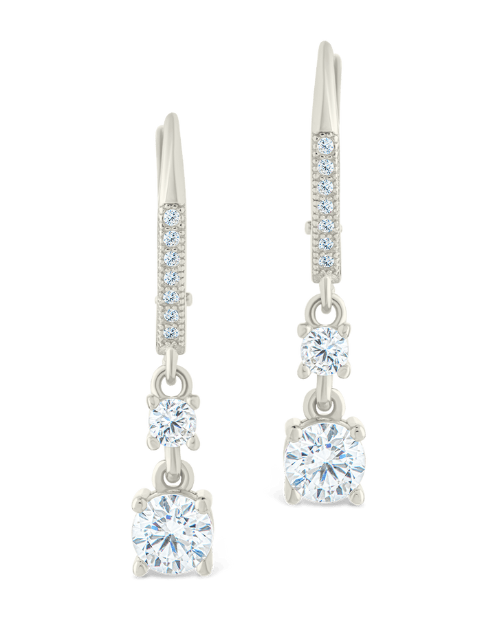 Sterling Silver Magdalena Brilliant Cut CZ French Clip Earrings