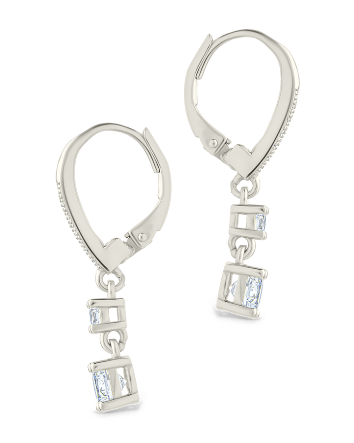 Sterling Silver Magdalena Brilliant Cut CZ French Clip Earrings