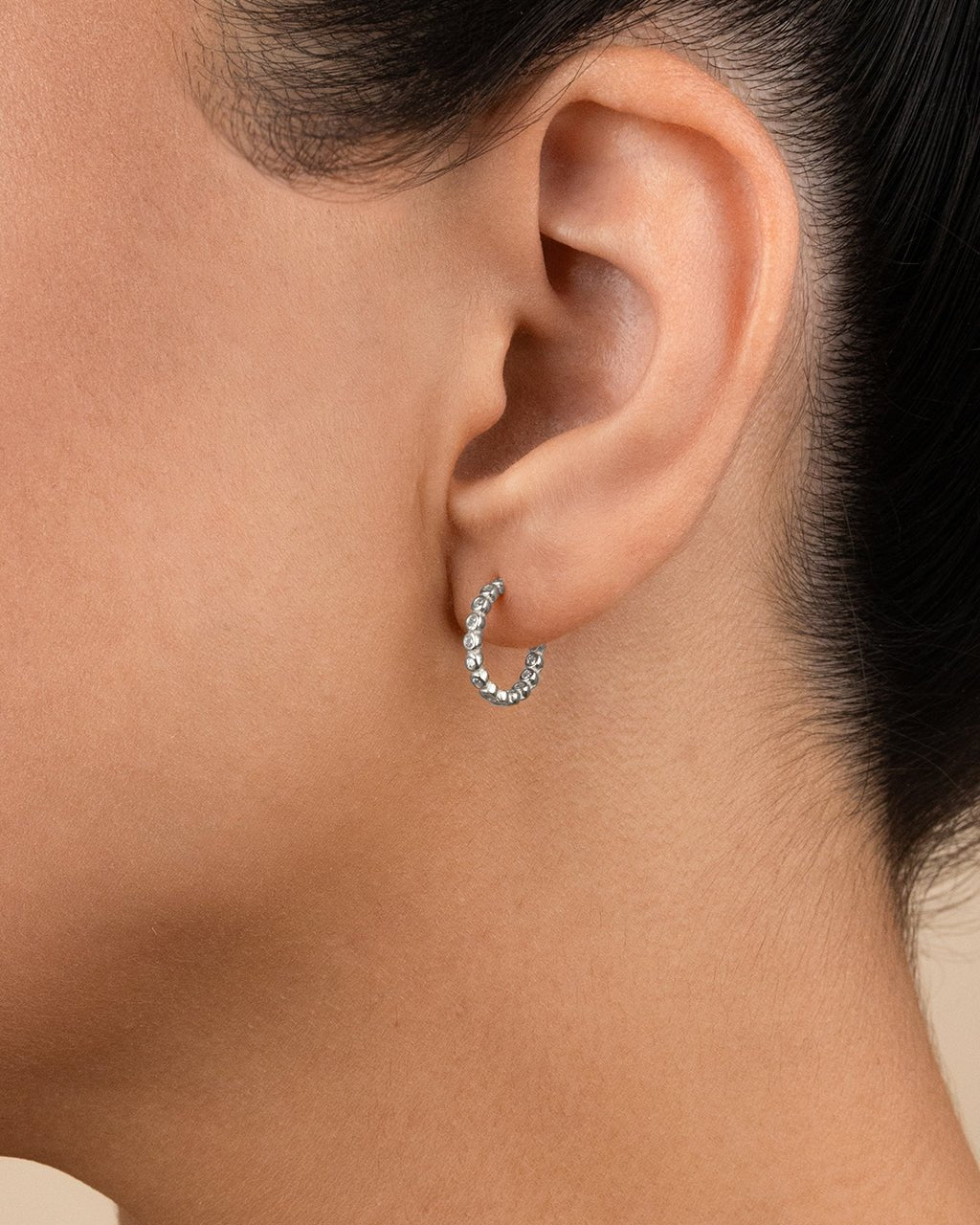 Bezel Statement Bubble Hoops