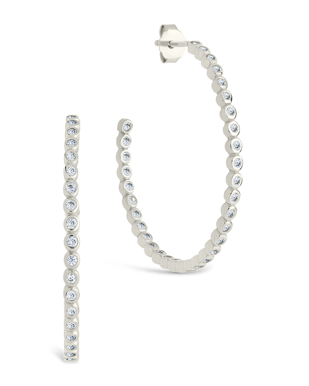 Bezel Statement Bubble Hoops