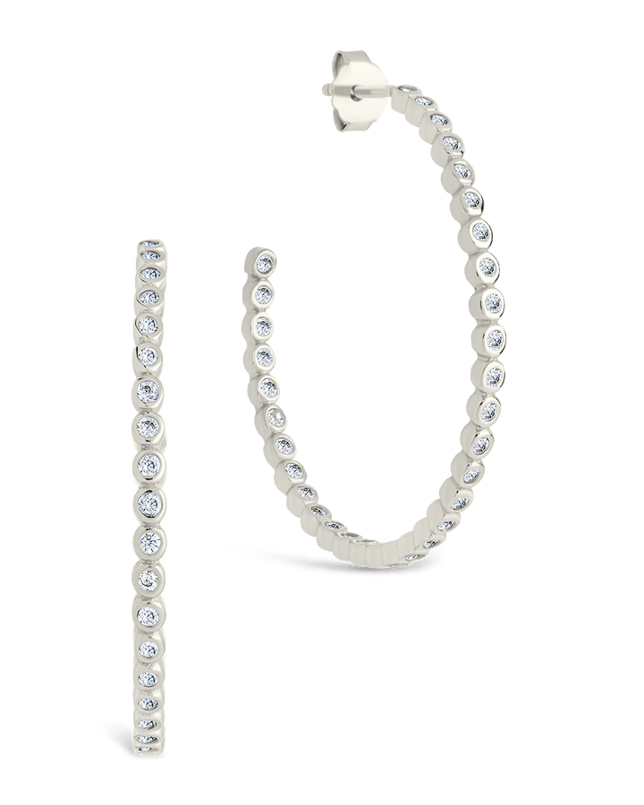 Bezel Statement Bubble Hoops