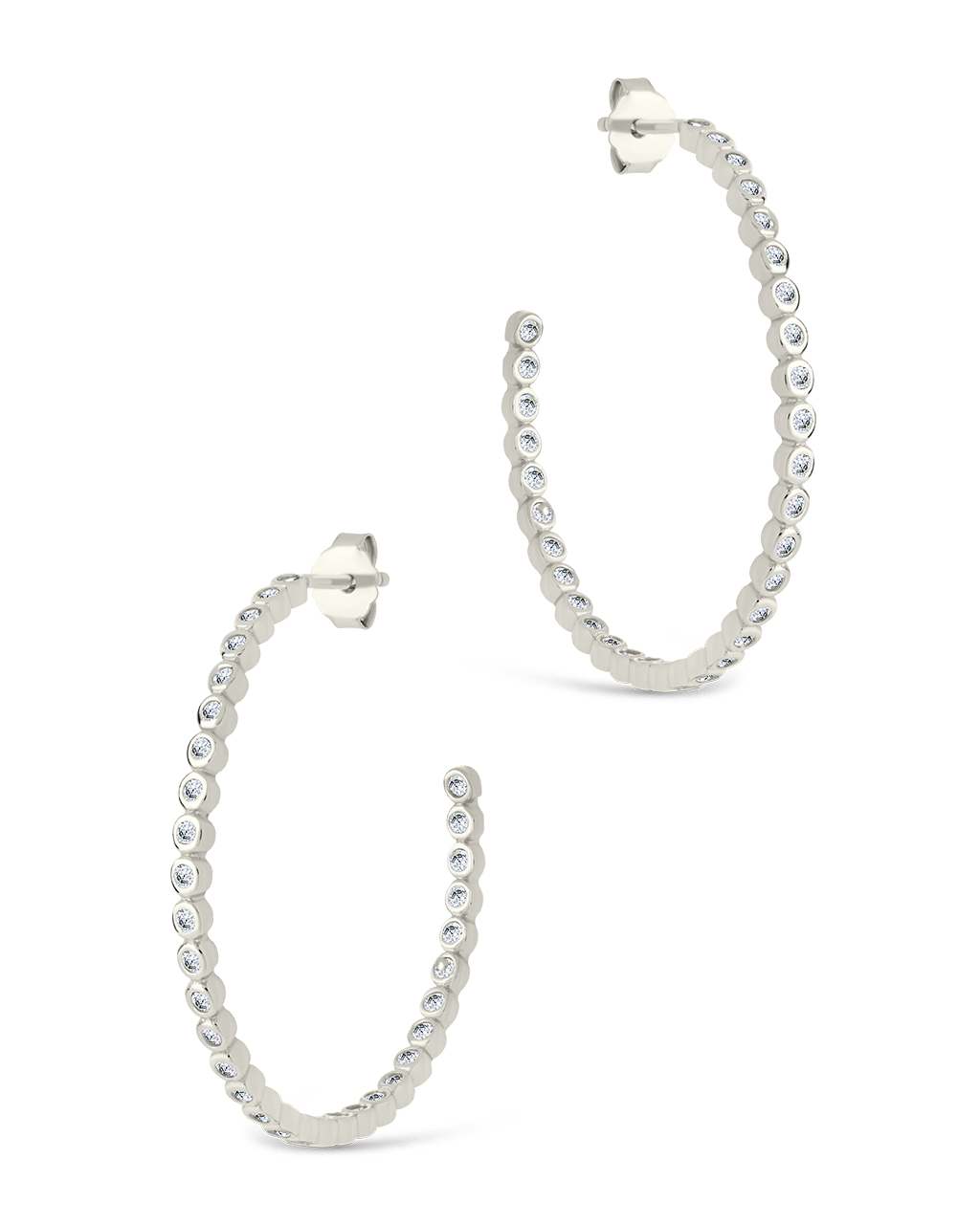 Bezel Statement Bubble Hoops