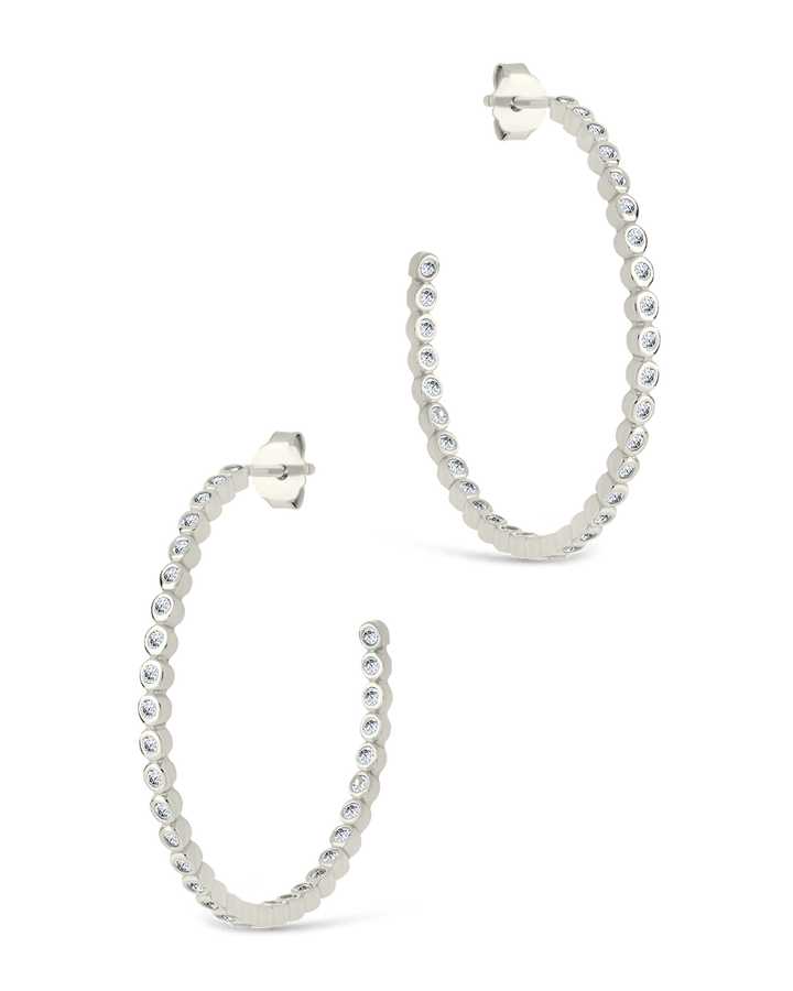 Bezel Statement Bubble Hoops