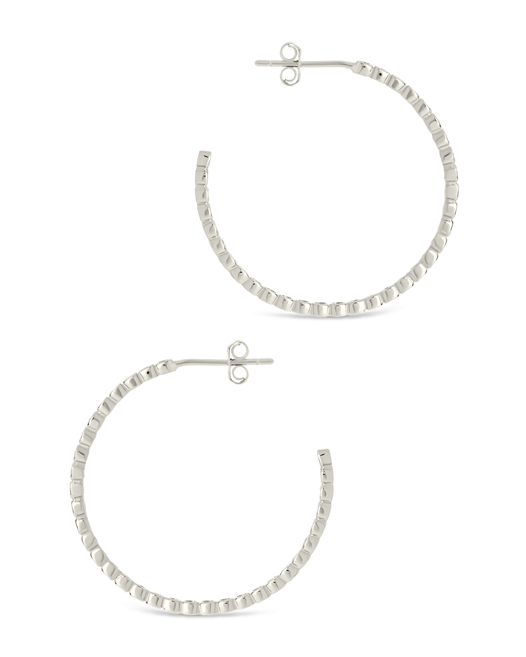 Bezel Statement Bubble Hoops