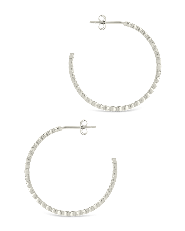 Bezel Statement Bubble Hoops