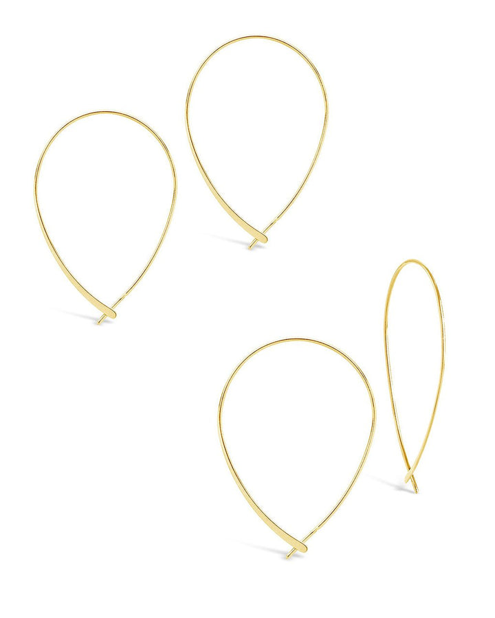 Delicate Threader Hoop Earrings Set of 2