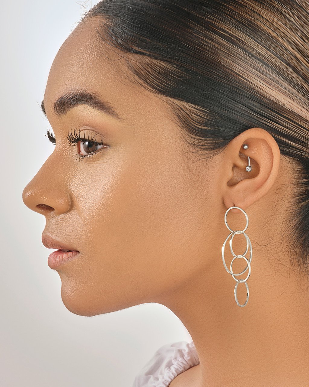 Linked Hoop Drop Earrings by Sterling Forever