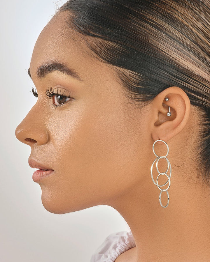 Linked Hoop Drop Earrings by Sterling Forever