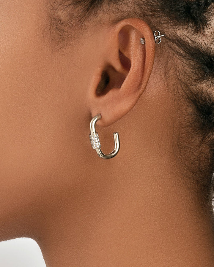Oval Carabiner Hoops by Sterling Forever
