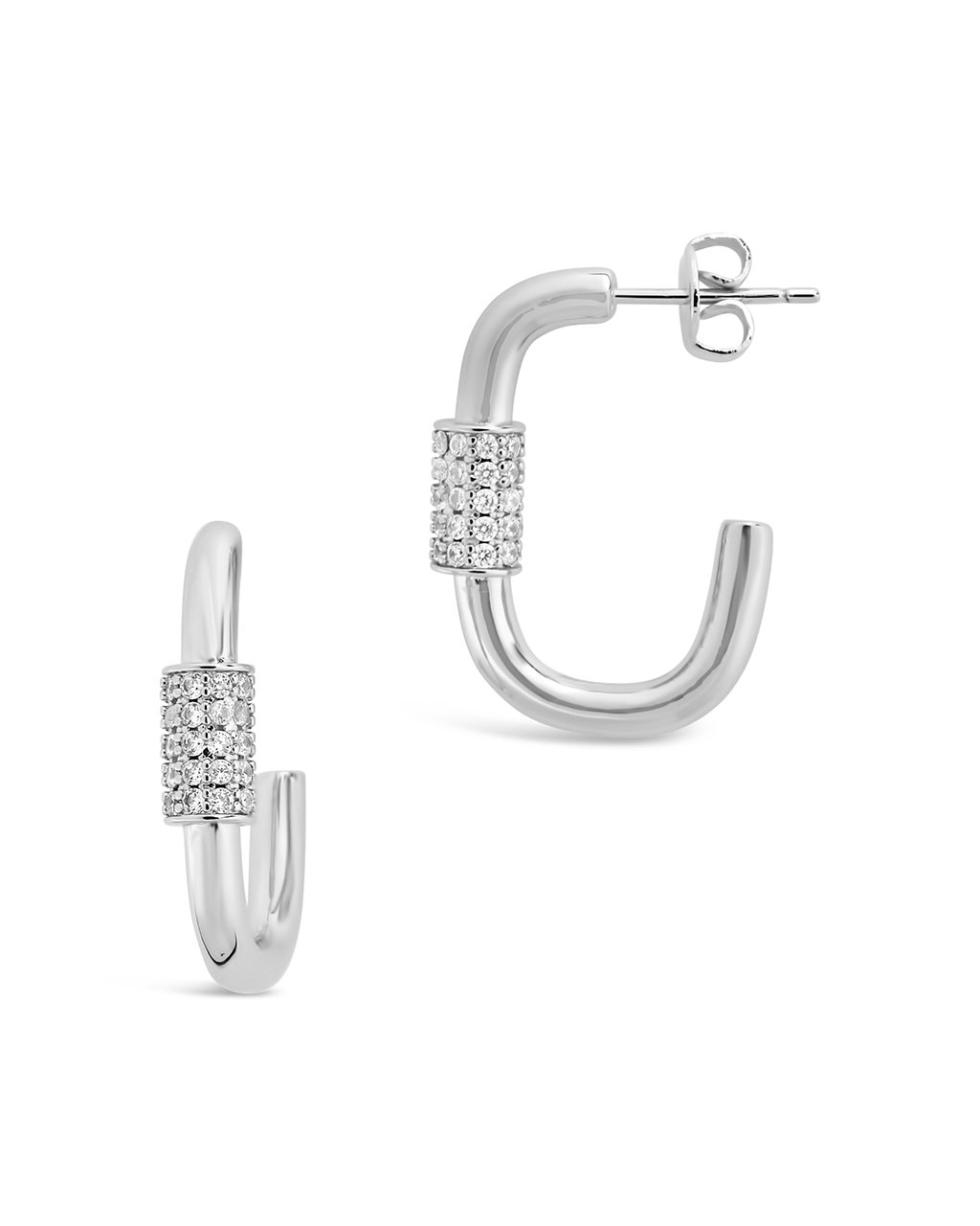 Oval Carabiner Hoops by Sterling Forever