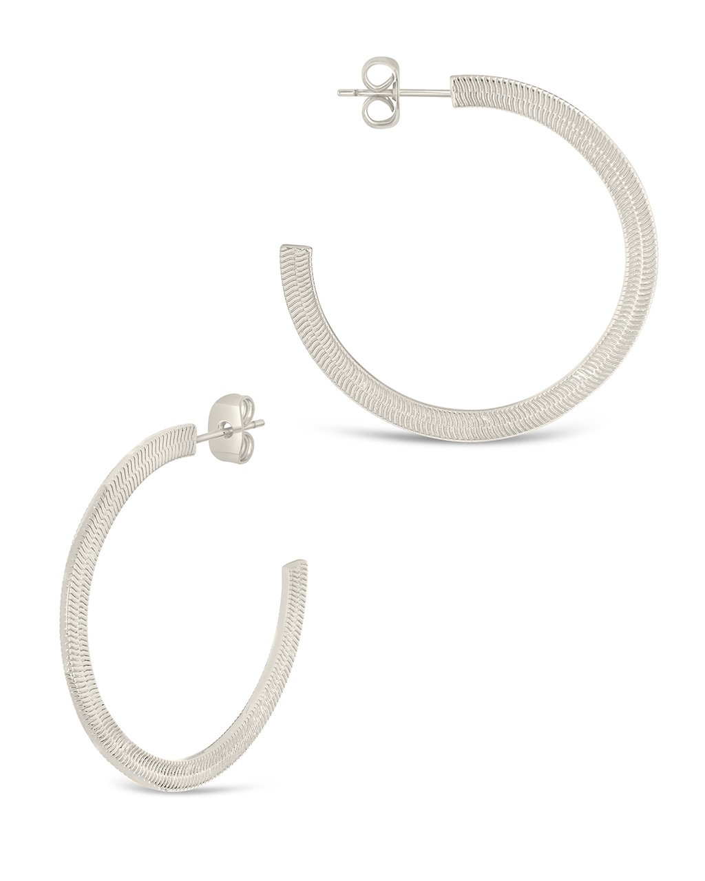 Herringbone Chain Hoop Earrings by Sterling Forever