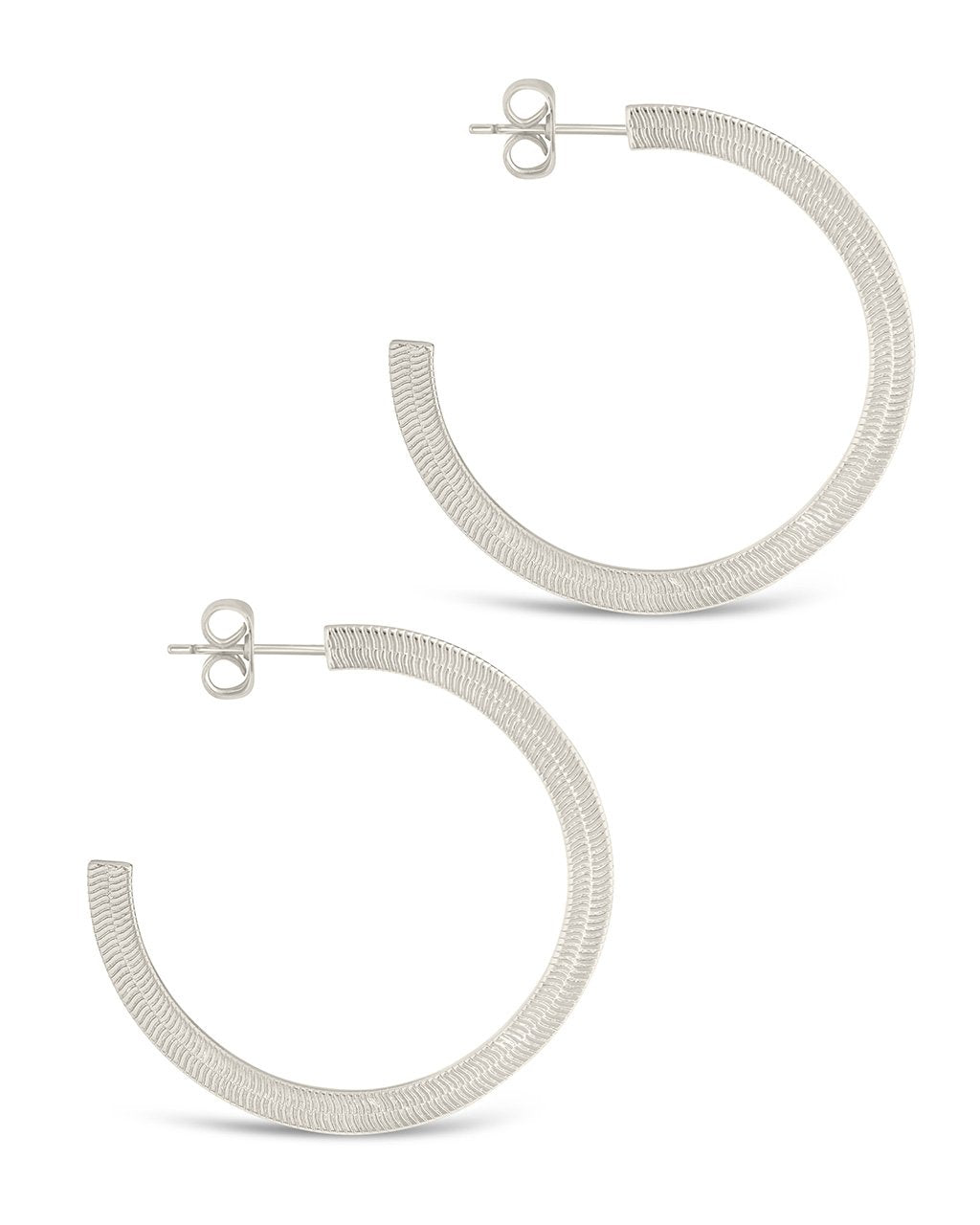 Herringbone Chain Hoop Earrings by Sterling Forever