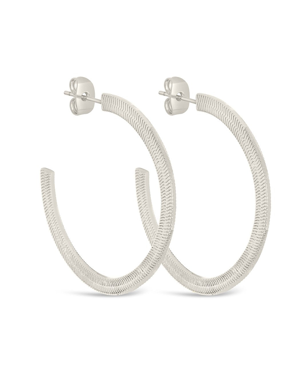 Herringbone Chain Hoop Earrings by Sterling Forever