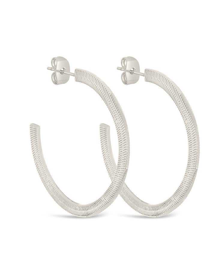 Herringbone Chain Hoop Earrings by Sterling Forever