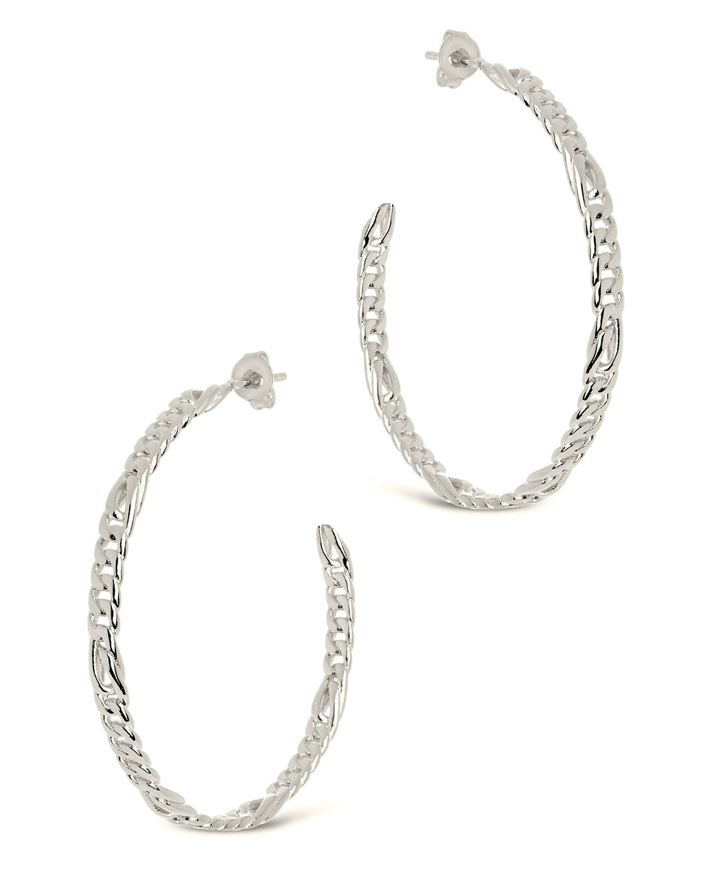 Claudette Chain Hoop Earrings by Sterling Forever