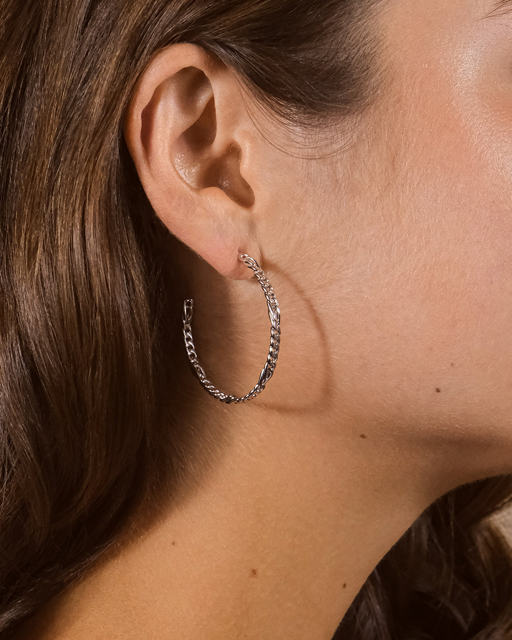 Claudette Chain Hoop Earrings by Sterling Forever