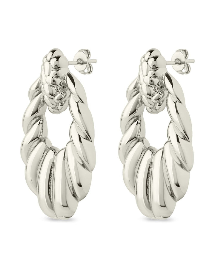 Enid Textured Door Knocker Stud Earrings