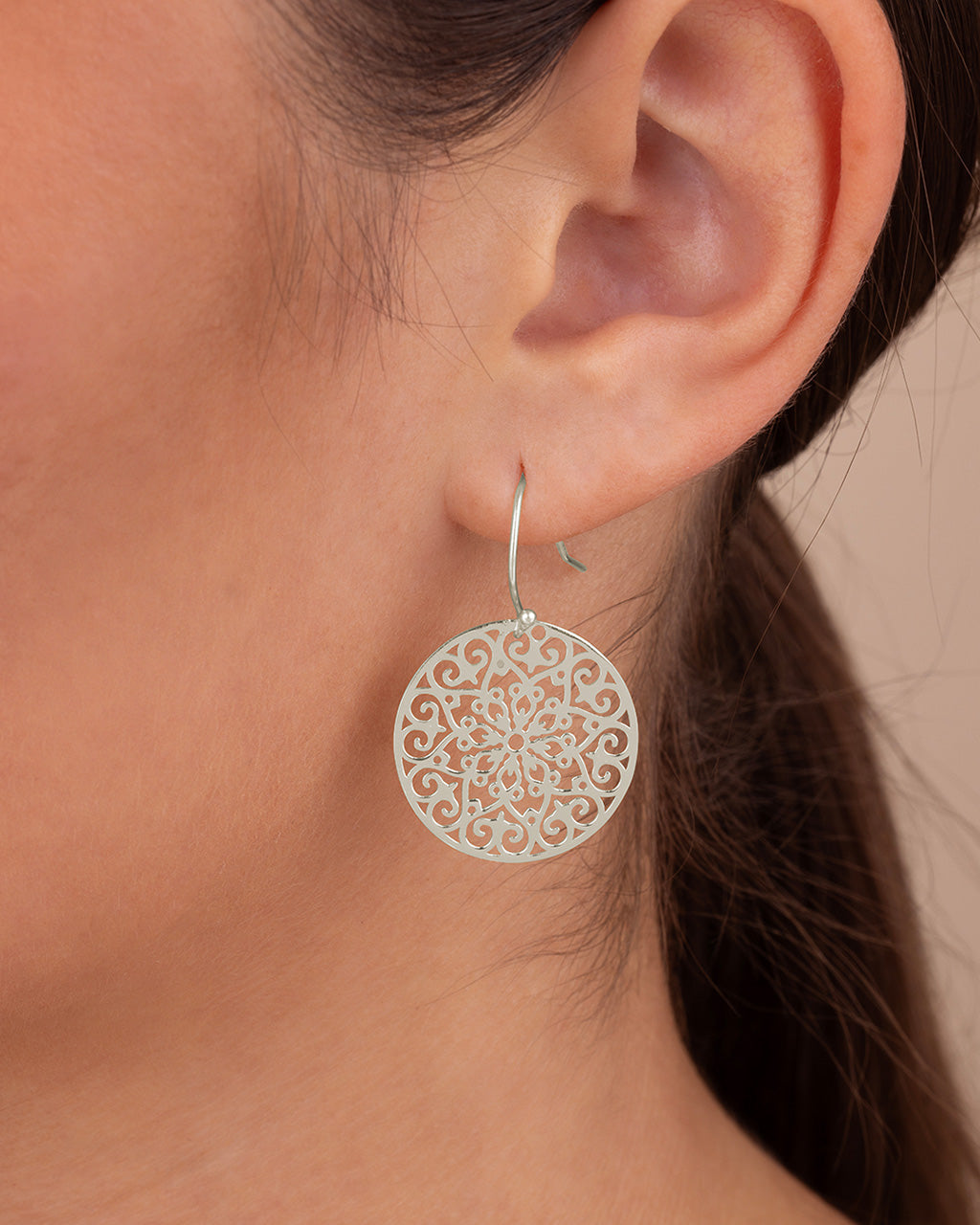 Round Filigree Dangle Earrings