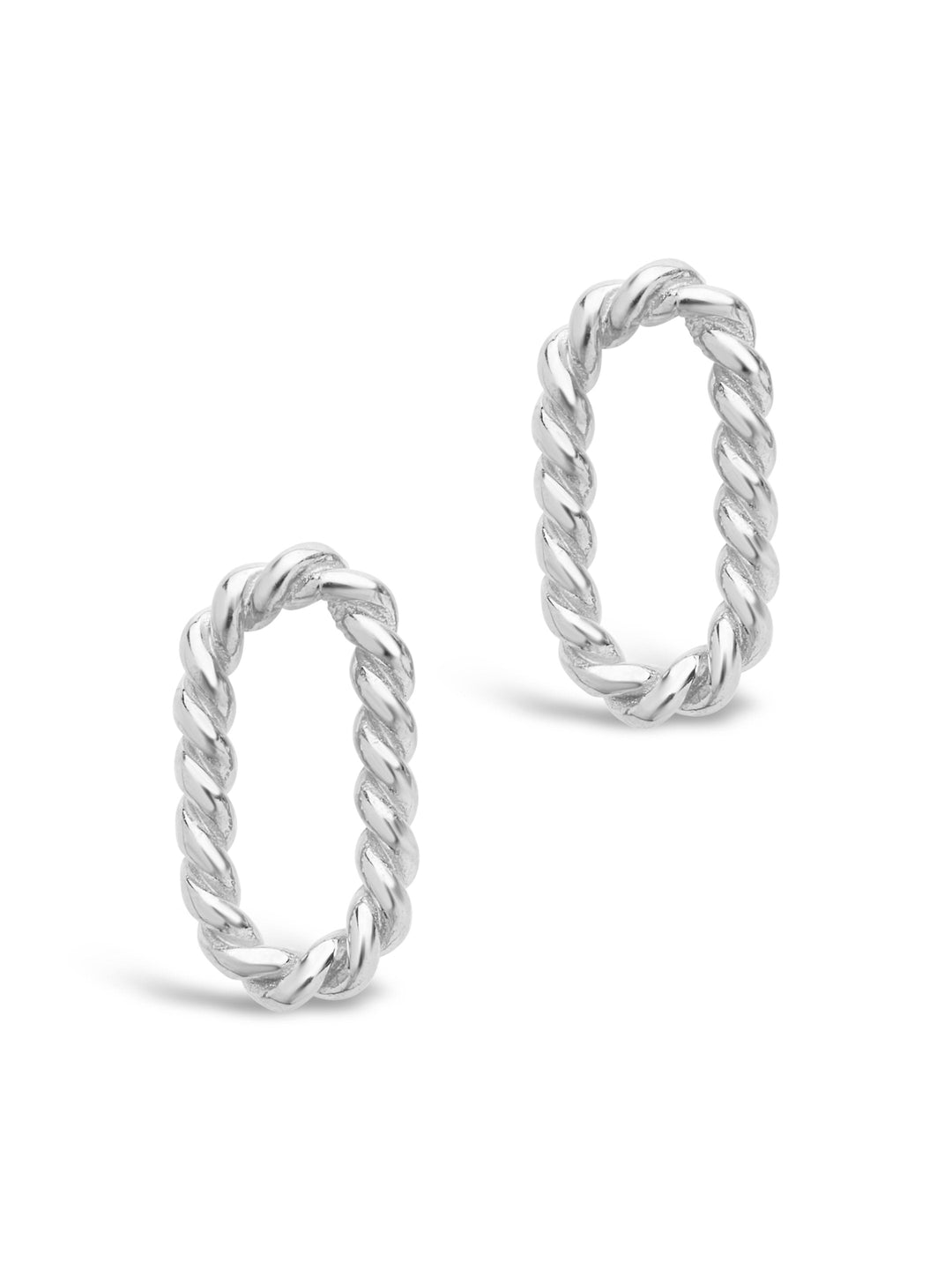 Braided Oval Stud Earrings