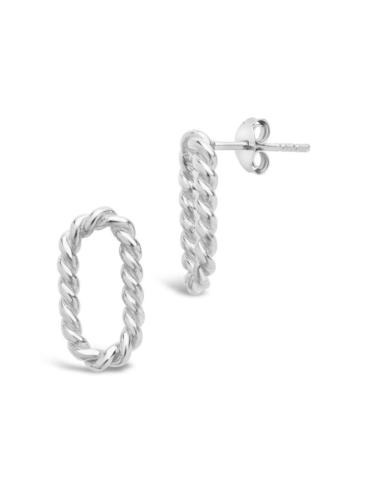 Braided Oval Stud Earrings