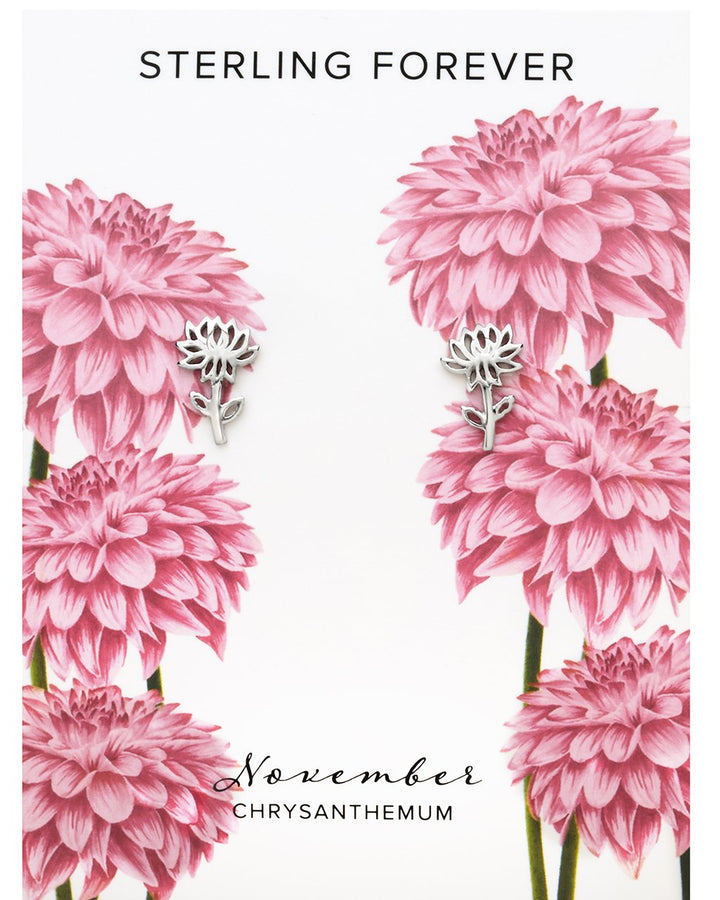 Birth Flower Stud Earrings