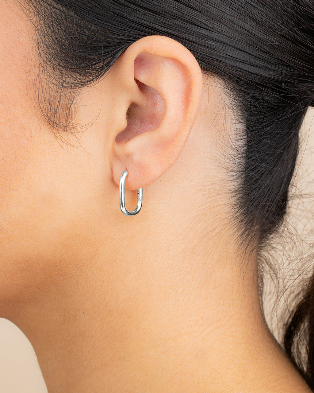 Rectangle Huggie Hoop Earrings