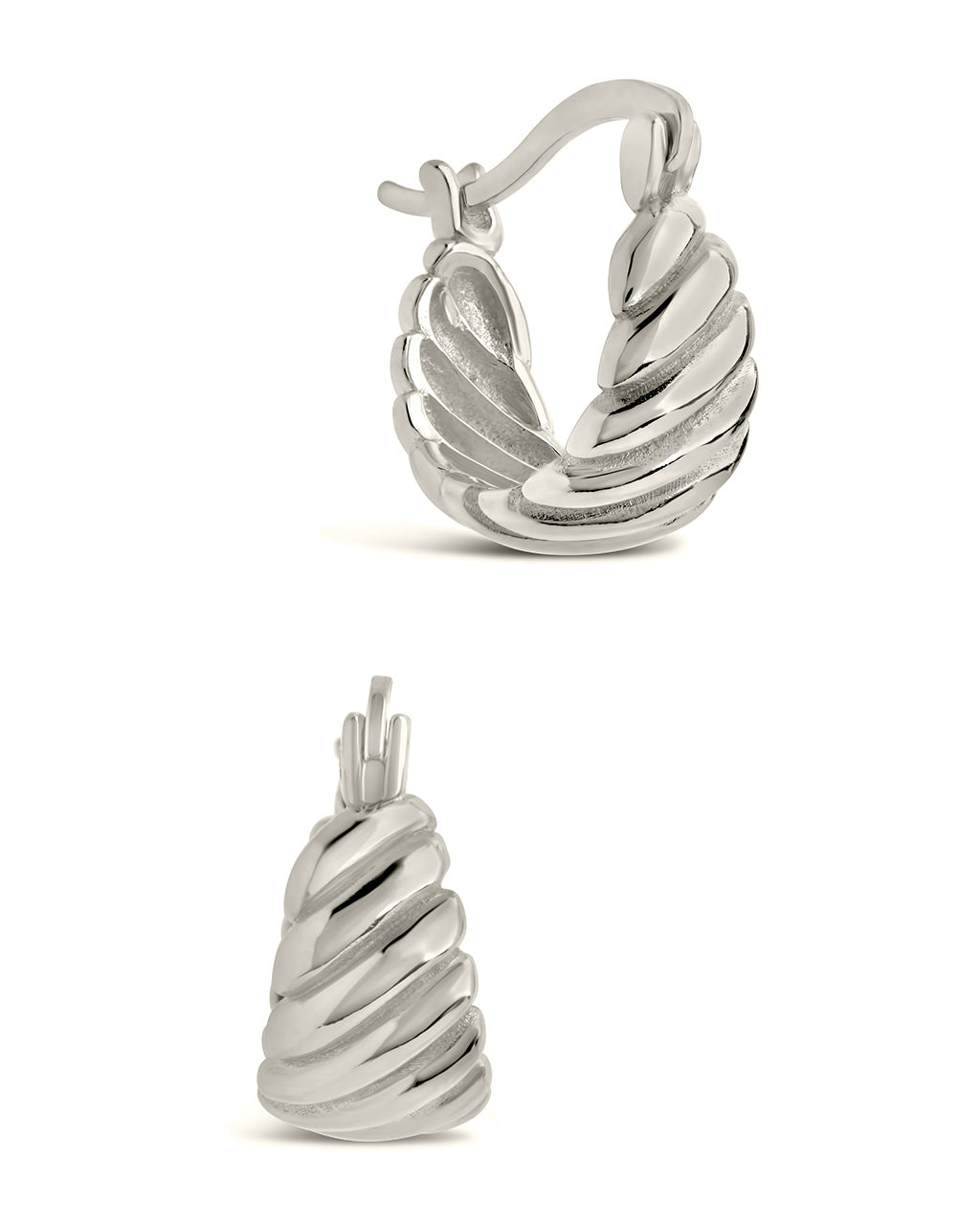Croissant Dome Hoop Earrings