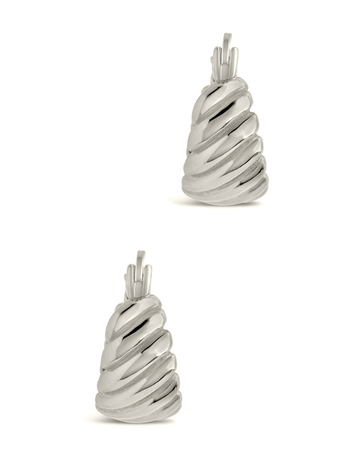 Croissant Dome Hoop Earrings
